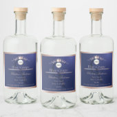 Étiquette de produit bleue avec logo monogramme ca (Bouteilles)