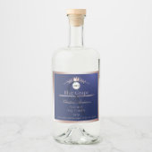 Étiquette de produit bleue avec logo monogramme ca (Devant)