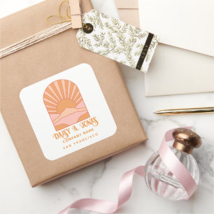 Étiquette de produit Boho Retro Sunrise