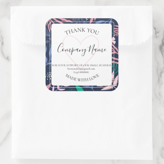 Étiquette de produit botanique tropical audacieux (Sac)