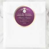 Étiquette de produit Bourgogne avec monogramme et (Sac)