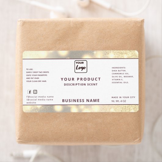 Étiquette de produit brillant moderne professionne (En situation)