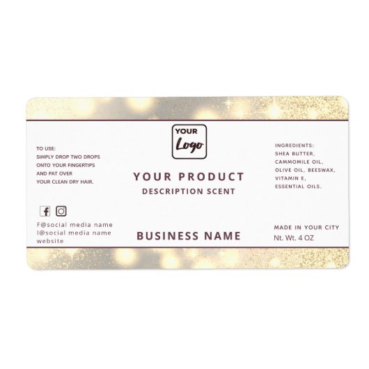 Étiquette de produit brillant moderne professionne (Devant)