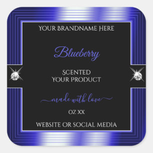Étiquette de produit brillant noir bleu brillant