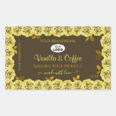 Étiquette de produit Brown Roses jaunes en fleur a (Devant)