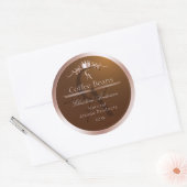 Étiquette de produit Brun Doré Cadre Rosé Monogram (Enveloppe)