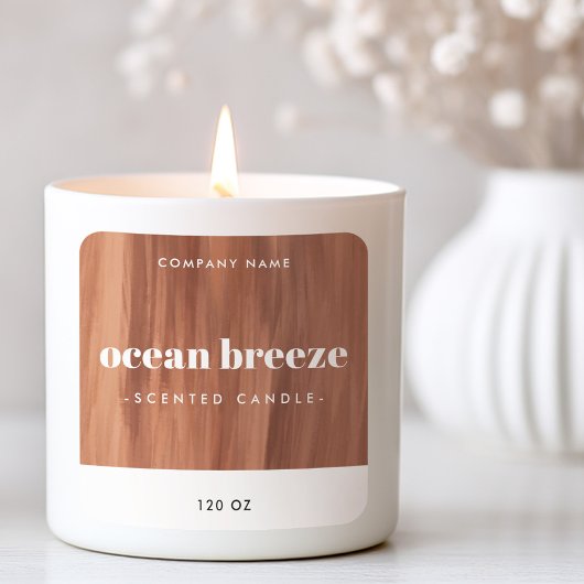 Étiquette de produit carré brosses marron en terre