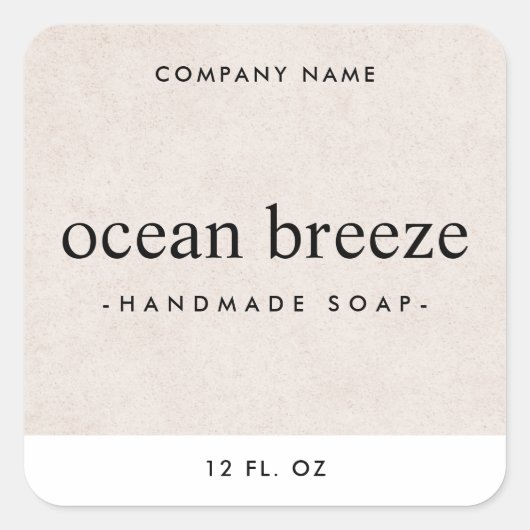 Étiquette de produit carré brun clair (Devant)