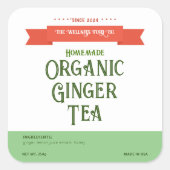 Étiquette de produit Carré vert d'affaires (Devant)