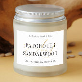 Étiquette de produit Chic White & Gold Modern Cand