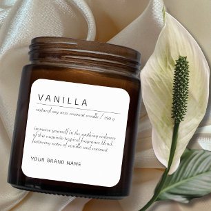 Étiquette de produit cosmétique de bougie minimali