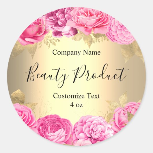 Étiquette de produit cosmétique Spa de beauté rose (Devant)