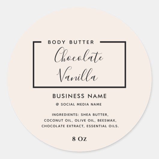 Étiquette de produit crème de typographie moderne  (Devant)