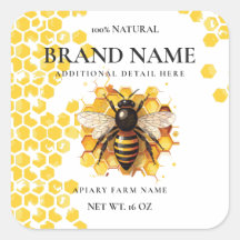 Étiquette de produit d'abeille à miel
