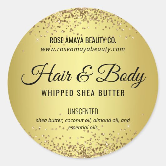 Étiquette de produit de beauté de corps de cheveux (Devant)
