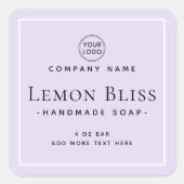 étiquette de produit de bordure blanche carré (Devant)