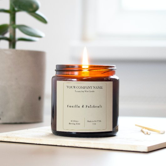 Étiquette de produit de bougie autocollants carrés