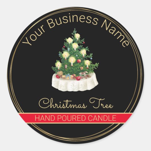 Étiquette de produit de bougie d'arbre de Noël noi (Devant)