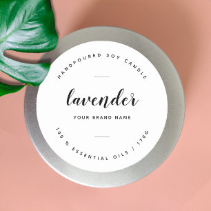 Étiquette de produit de bougie d'emballage blanc p