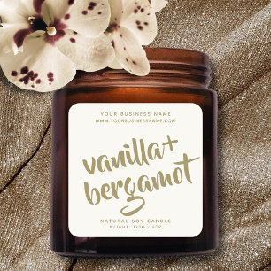 Étiquette de produit de bougie d'ivoire moderne