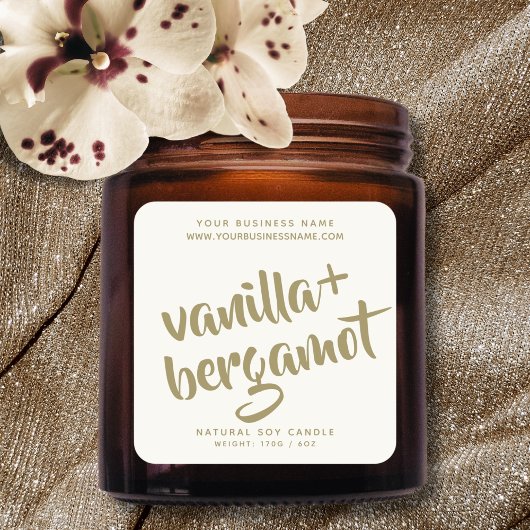 Étiquette de produit de bougie d'ivoire moderne
