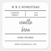 Étiquette de produit de bougie moderne blanc (Devant)