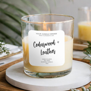 Étiquette de produit de bougie moderne blanche min