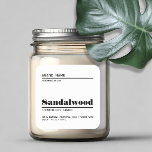 Étiquette de produit de bougie moderne blanche min