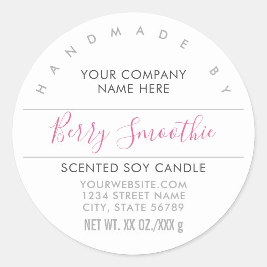 Étiquette de produit de bougie ou de savon à la ma (Devant)