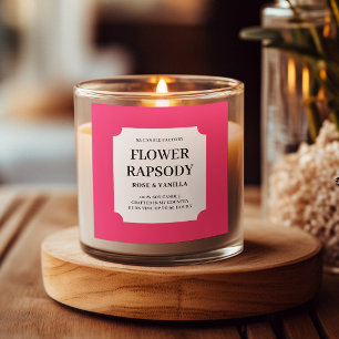 Étiquette de produit de bougie rose rouge moderne