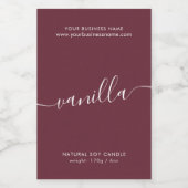 Étiquette de produit de chandelle à script rouge b (Étiquettes simples)