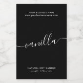 Étiquette de produit de chandelle en noir blanc mo (Étiquettes simples)