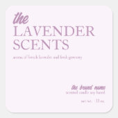 Étiquette de produit de chandelle Lavender moderne (Devant)
