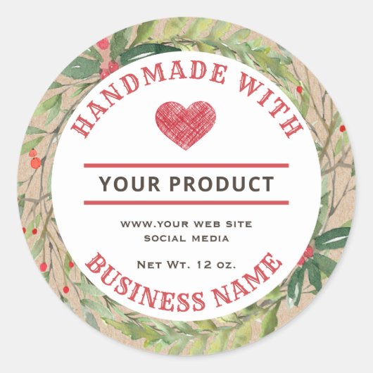 étiquette de produit de couronne de vacances vinta (Devant)