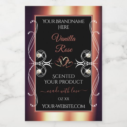 Étiquette de produit de décoration Brown noir et R (Étiquettes simples)