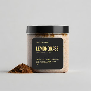 Étiquette de produit de gommage corporel en or noi