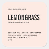 étiquette de produit de gommage corporel rose mode (Devant)