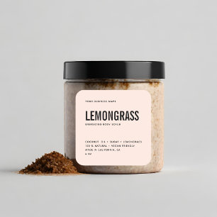 Étiquette de produit de gommage de corps rose mode