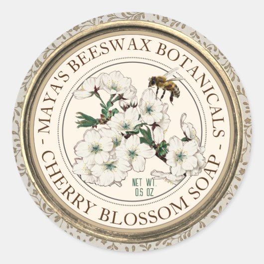 Étiquette de produit de la cire d'abeille parfumée (Devant)