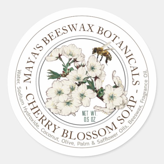 Étiquette de produit de la cire d'abeille parfumée (Devant)