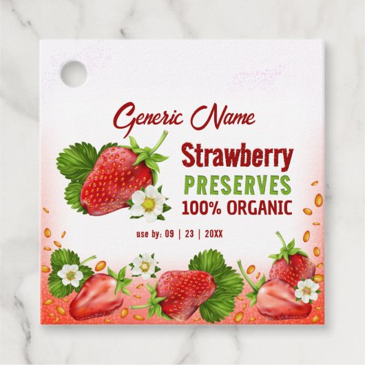 Étiquette de produit de la confiture de fraises (Devant)
