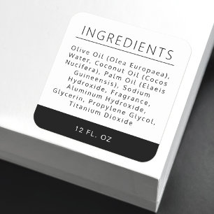 Étiquette de produit de la liste des ingrédients b