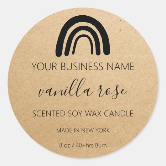 Étiquette de produit de logo Kraft Rainbow Soy (Devant)