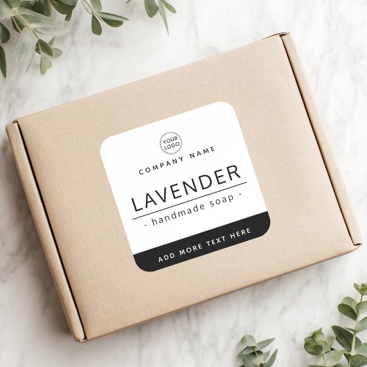 Étiquette de produit de logo minimal moderne noir