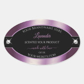 Étiquette de produit de luxe noir violet brillant (Devant)
