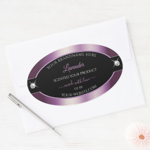 Étiquette de produit de luxe noir violet brillant