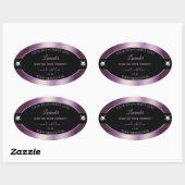 Étiquette de produit de luxe noir violet brillant (Feuille)