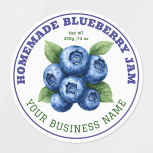 Étiquette de produit de pot de confiture de myrtil