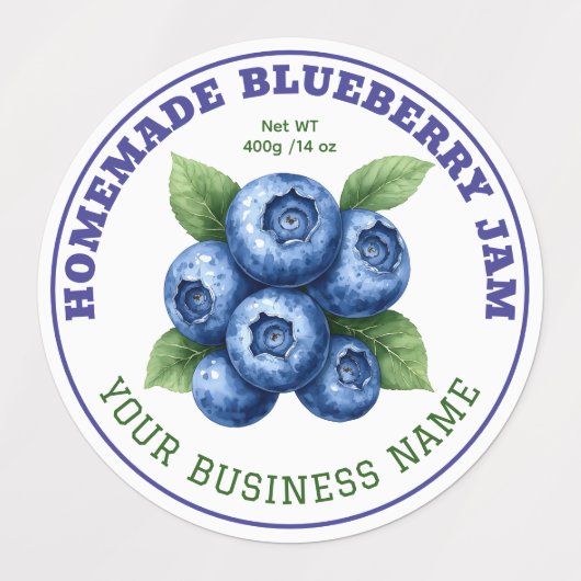 Étiquette de produit de pot de confiture de myrtil (Design 1)