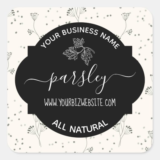 Étiquette de produit de pot d'herbes et d'épices (Devant)